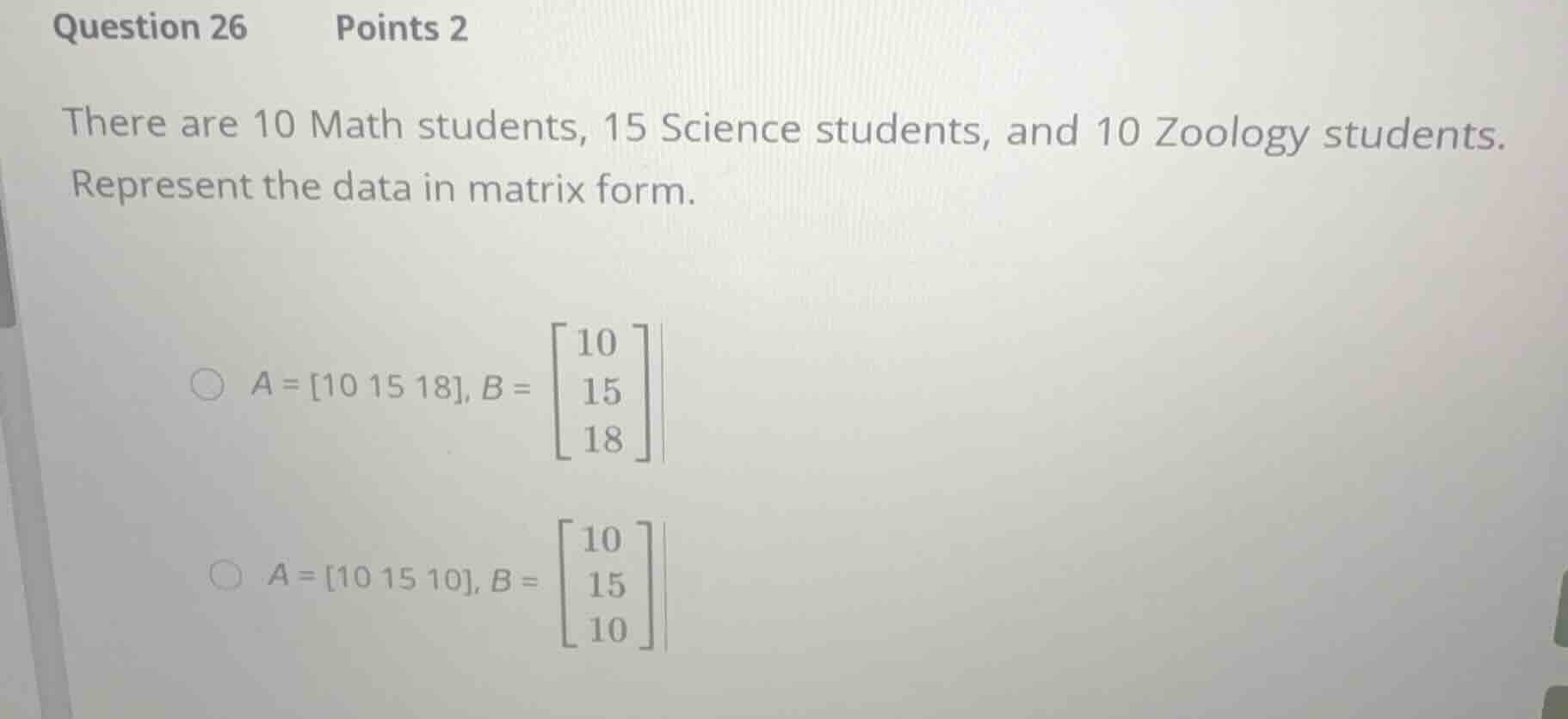 question 26 points 2 there are 10 math students, 15 science students, a…