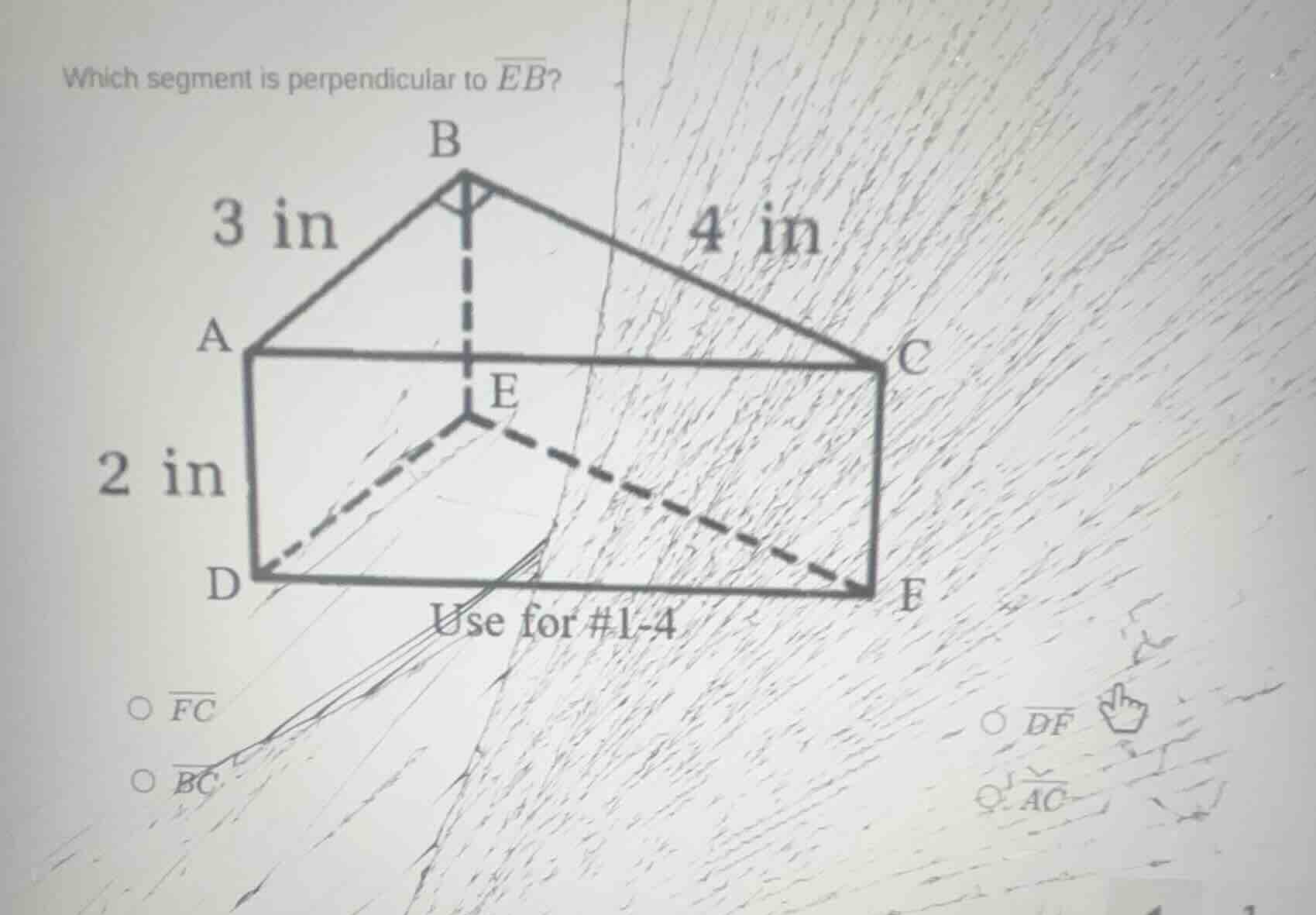 which segment is perpendicular to \\(\\overline{eb}\\)? use for #1-4 \\…