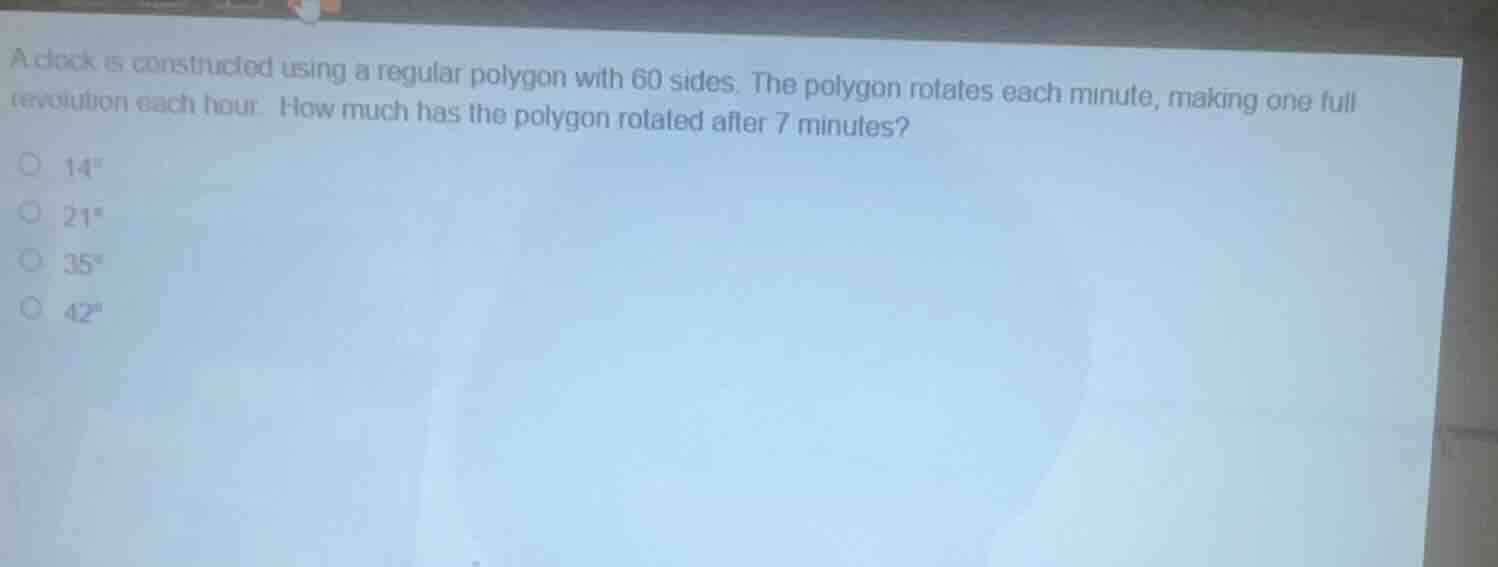 a clock is constructed using a regular polygon with 60 sides. the polyg…
