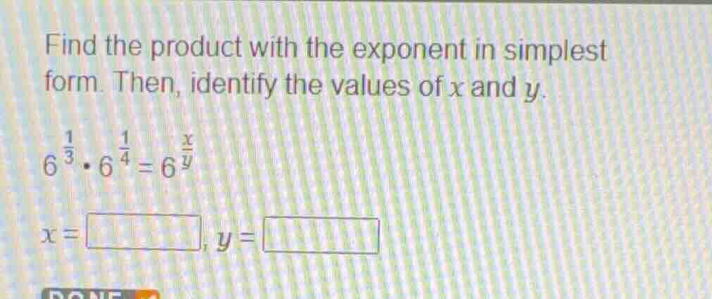 find the product with the exponent in simplest form. then, identify the…
