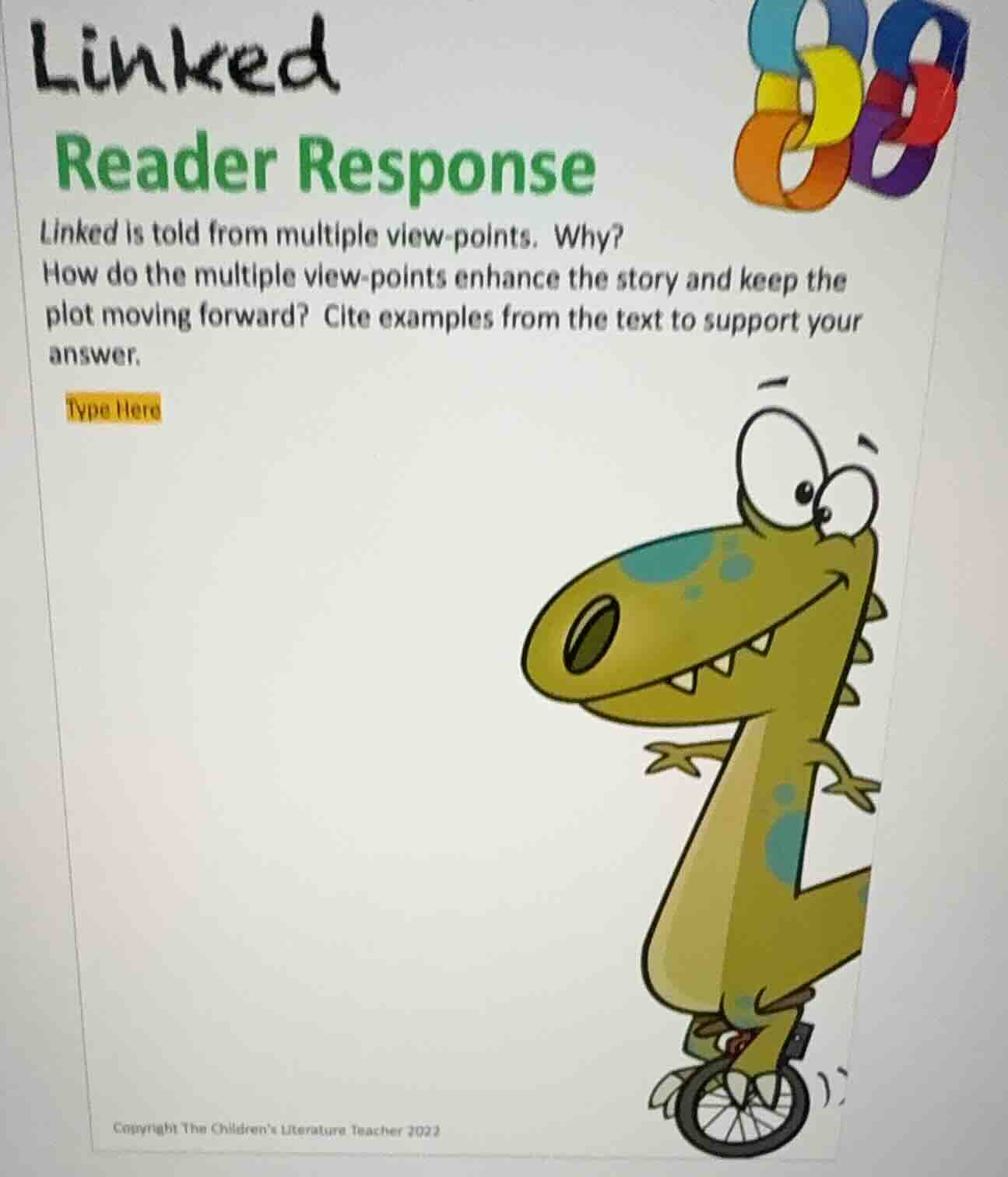 linked reader response linked is told from multiple view-points. why? h…
