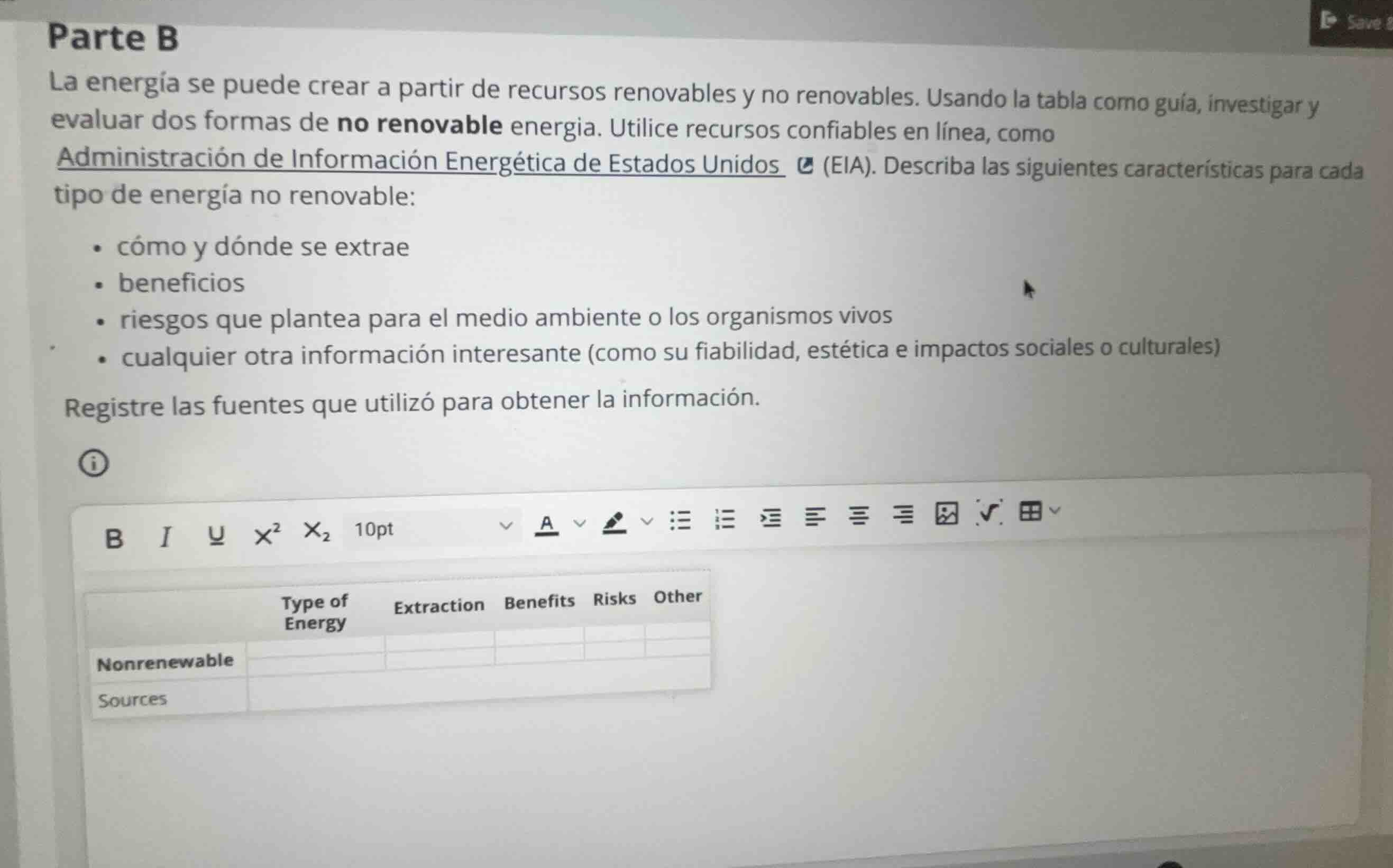 parte b la energía se puede crear a partir de recursos renovables y no …