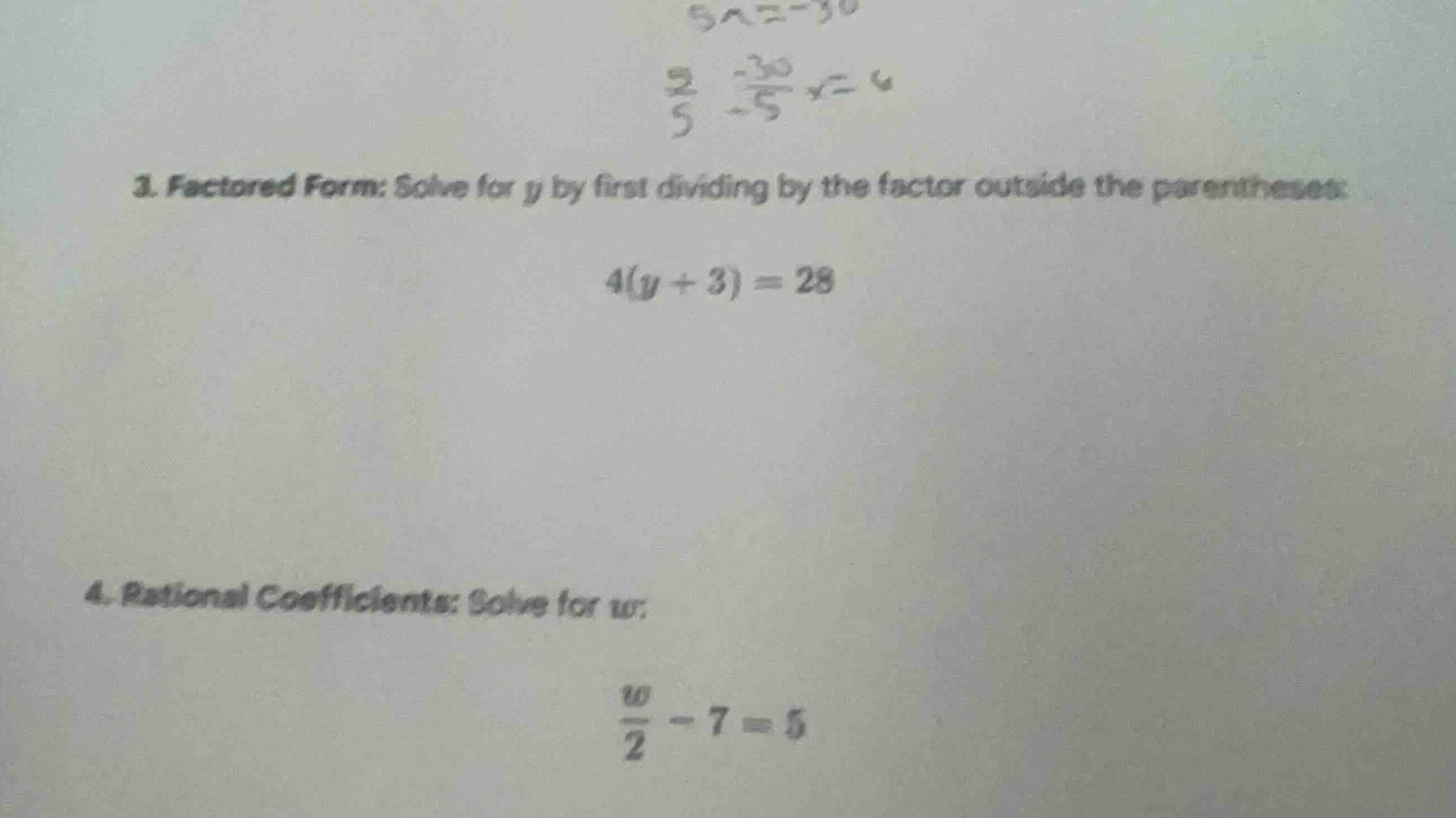 3. factored form: solve for \\(y\\) by first dividing by the factor out…