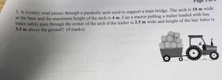 5. a country road passes through a parabolic arch used to support a tra…