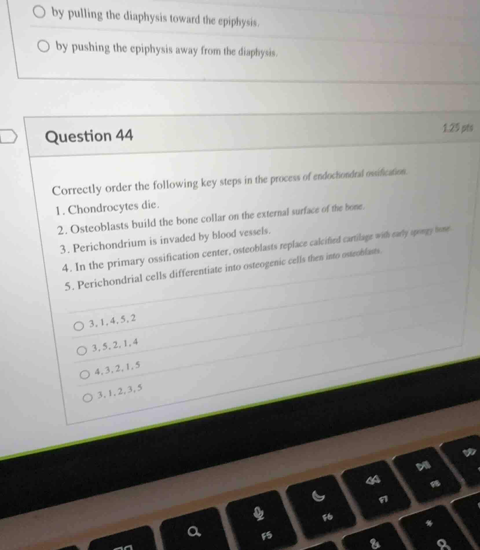 question 44 correctly order the following key steps in the process of e…
