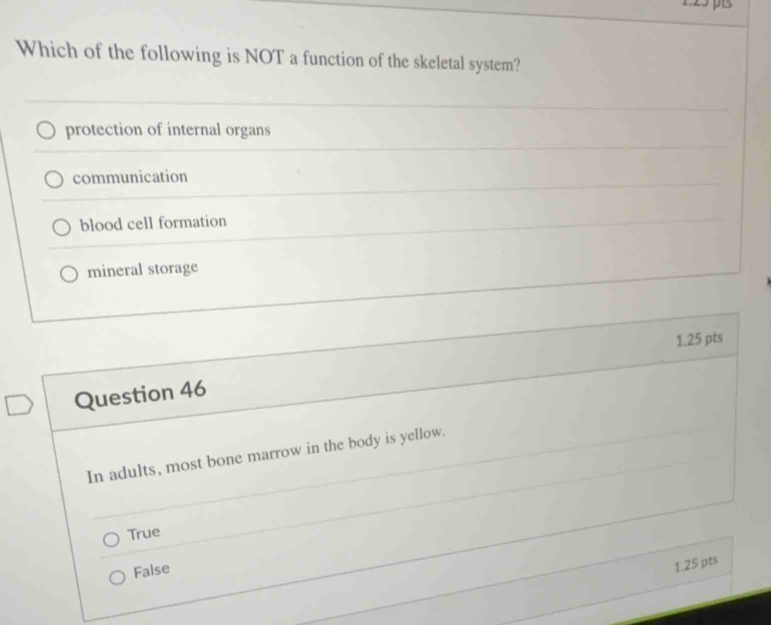 which of the following is not a function of the skeletal system? - prot…