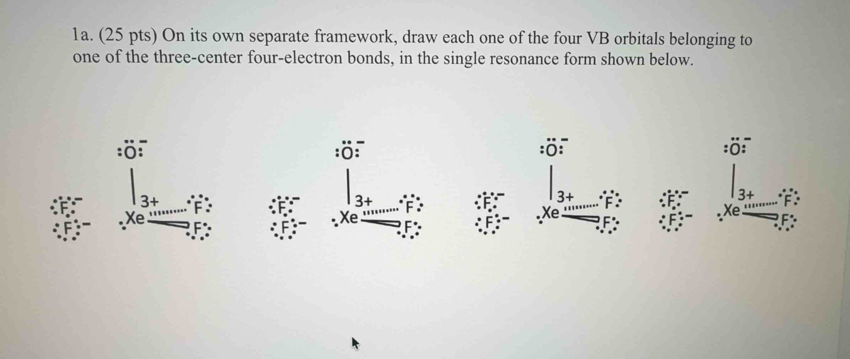 1a. (25 pts) on its own separate framework, draw each one of the four v…