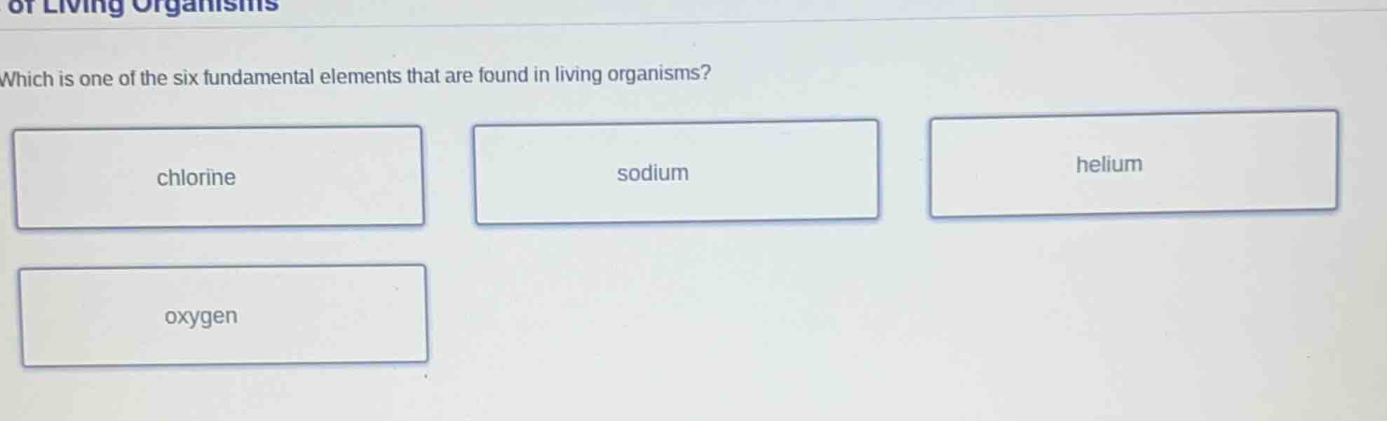 which is one of the six fundamental elements that are found in living o…