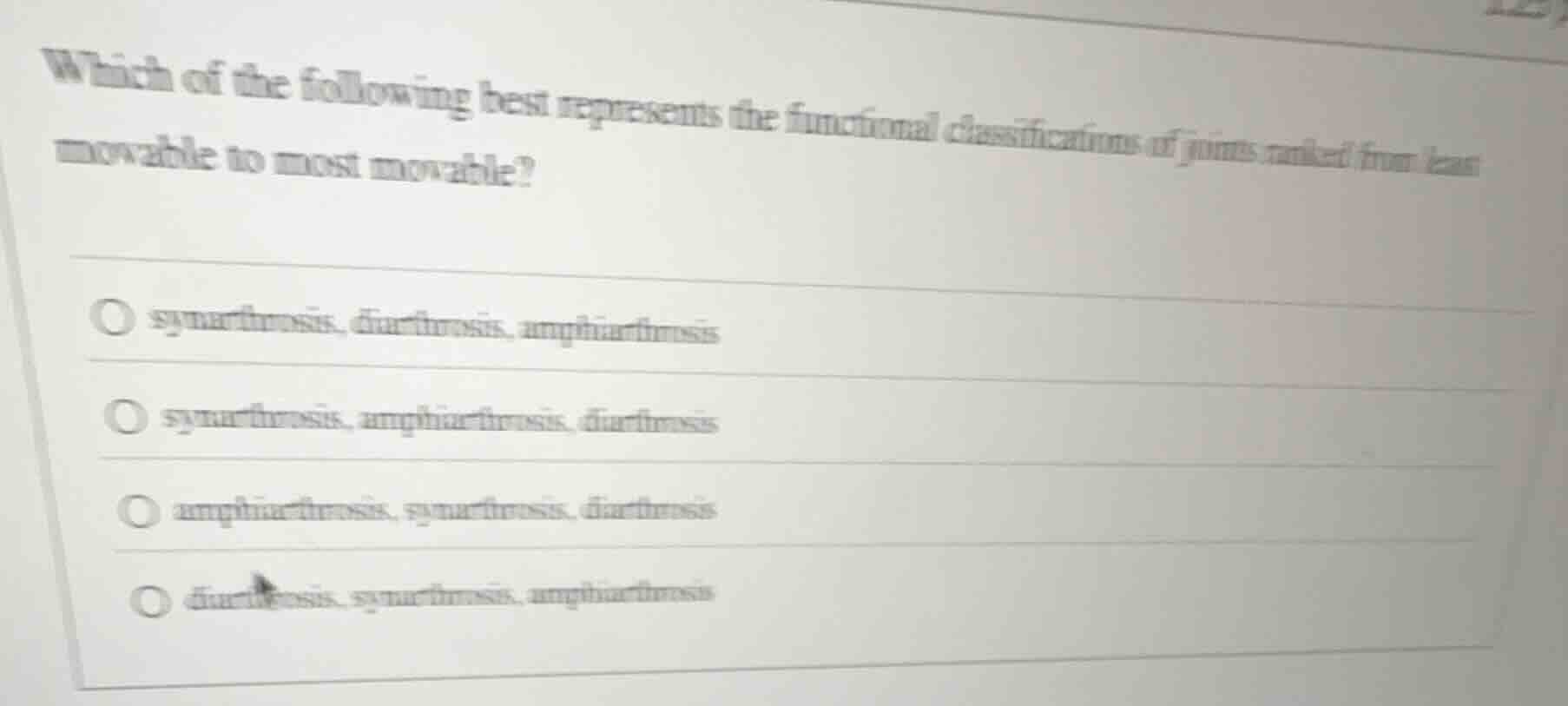 which of the following best represents the functional classifications o…