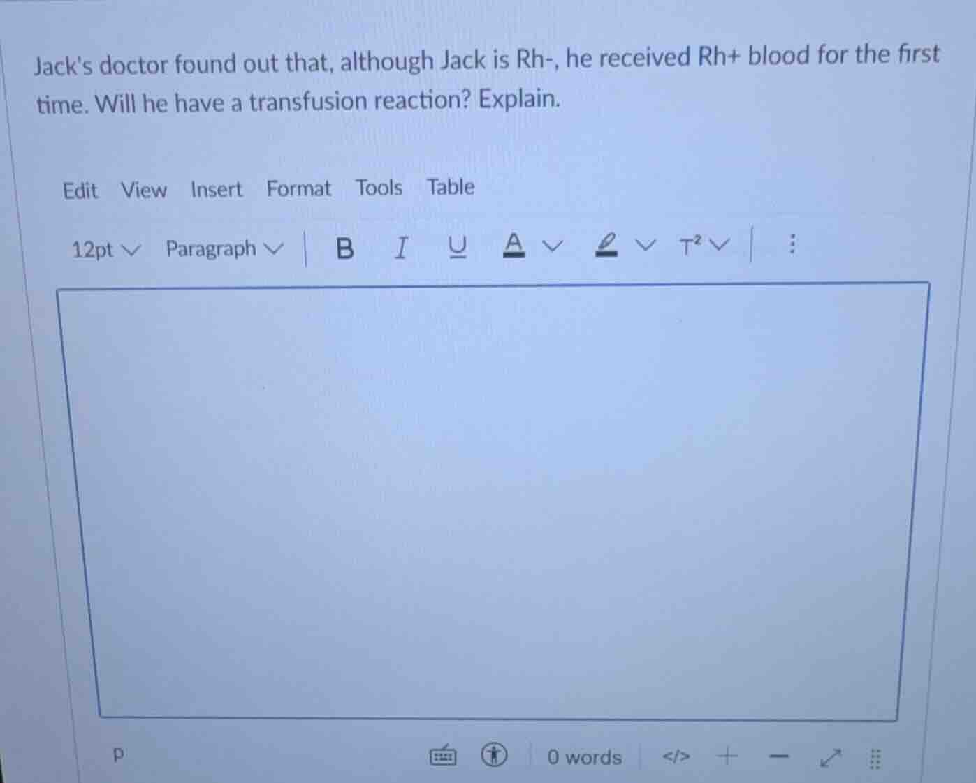 jacks doctor found out that, although jack is rh-, he received rh+ bloo…