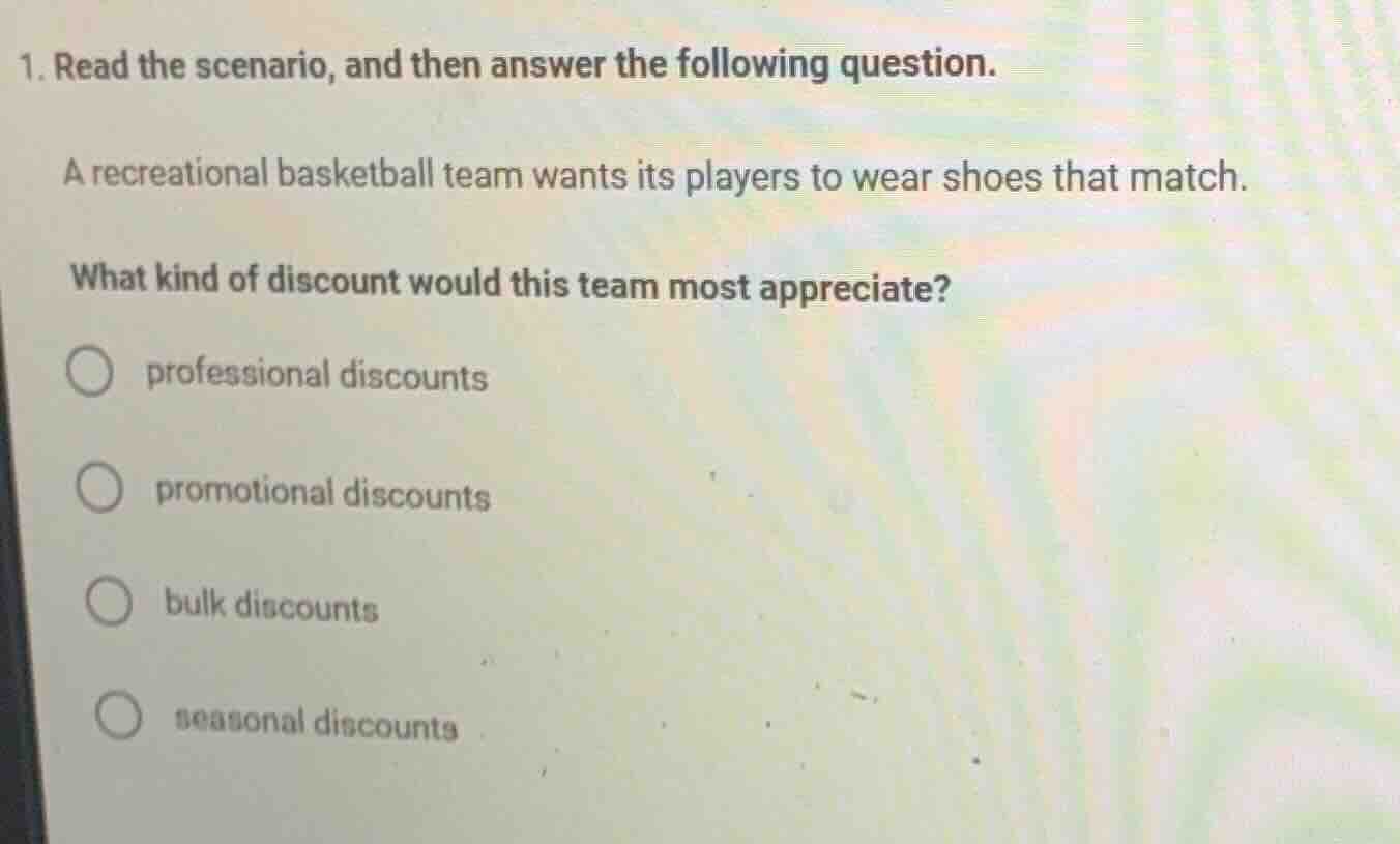 1. read the scenario, and then answer the following question. a recreat…