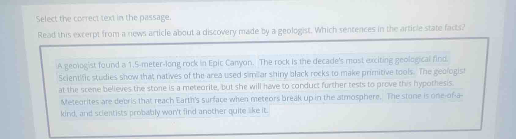 select the correct text in the passage. read this excerpt from a news a…