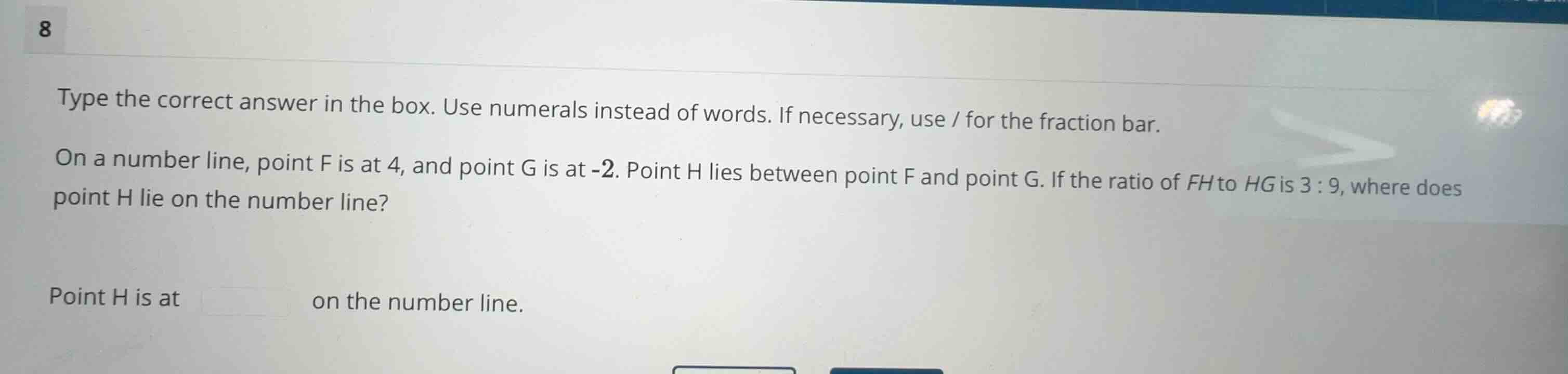 type the correct answer in the box. use numerals instead of words. if n…