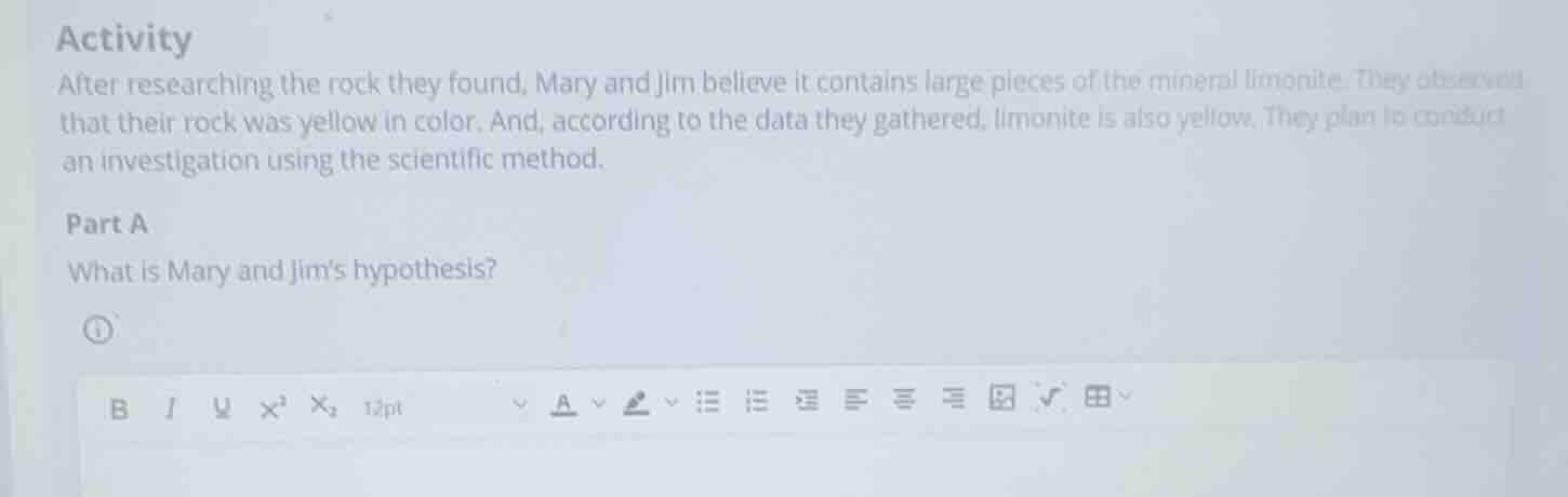 activity after researching the rock they found, mary and jim believe it…