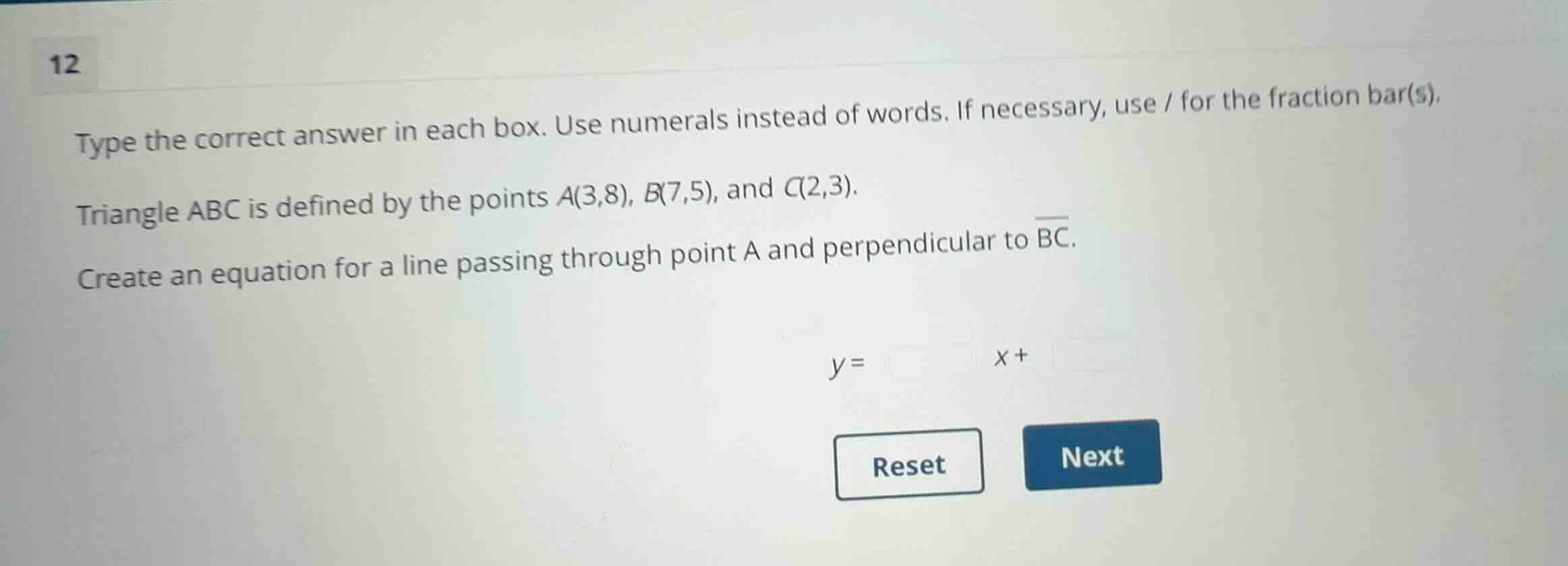 type the correct answer in each box. use numerals instead of words. if …