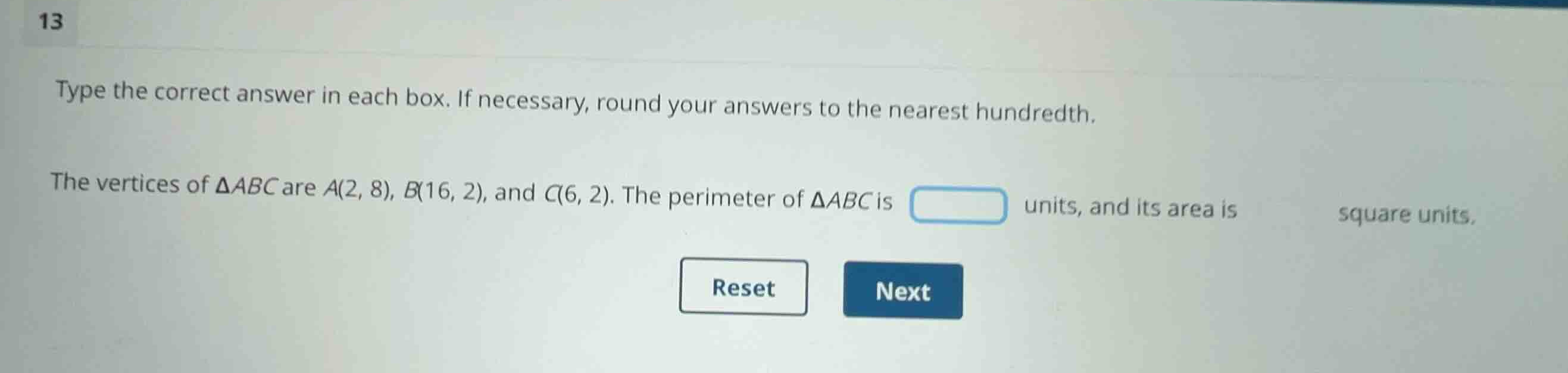 type the correct answer in each box. if necessary, round your answers t…