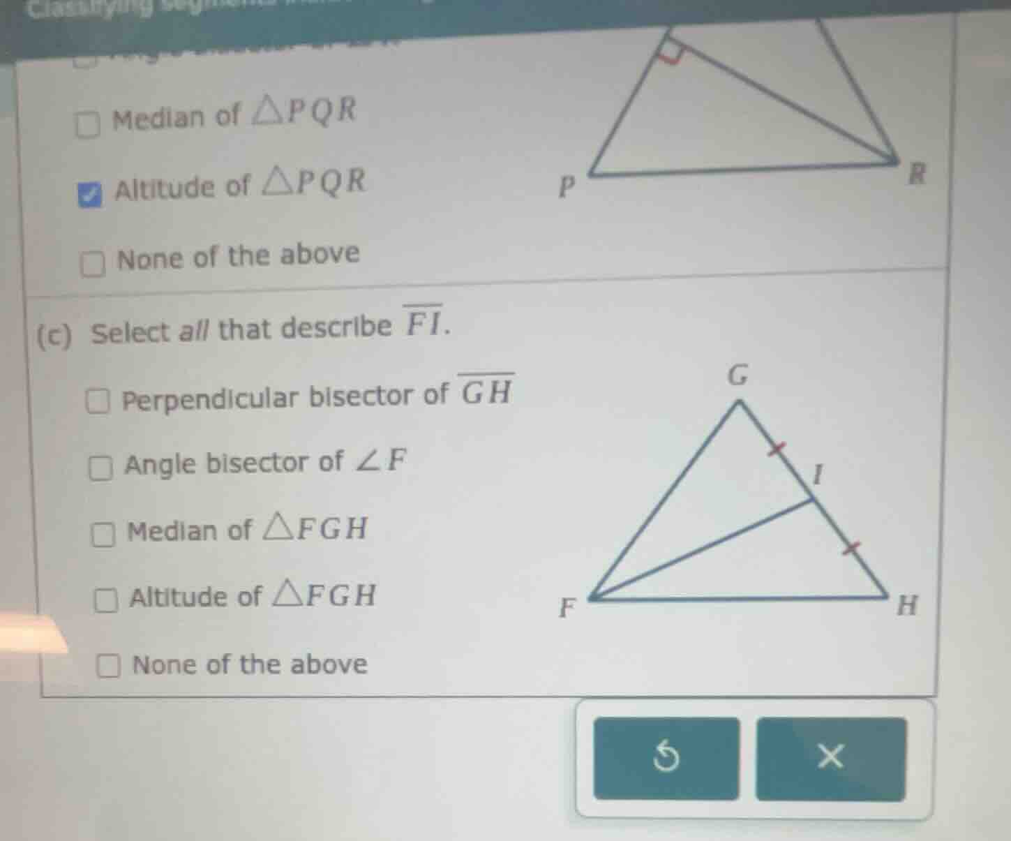 (c) select all that describe \\(\\overline{fi}\\). perpendicular bisect…