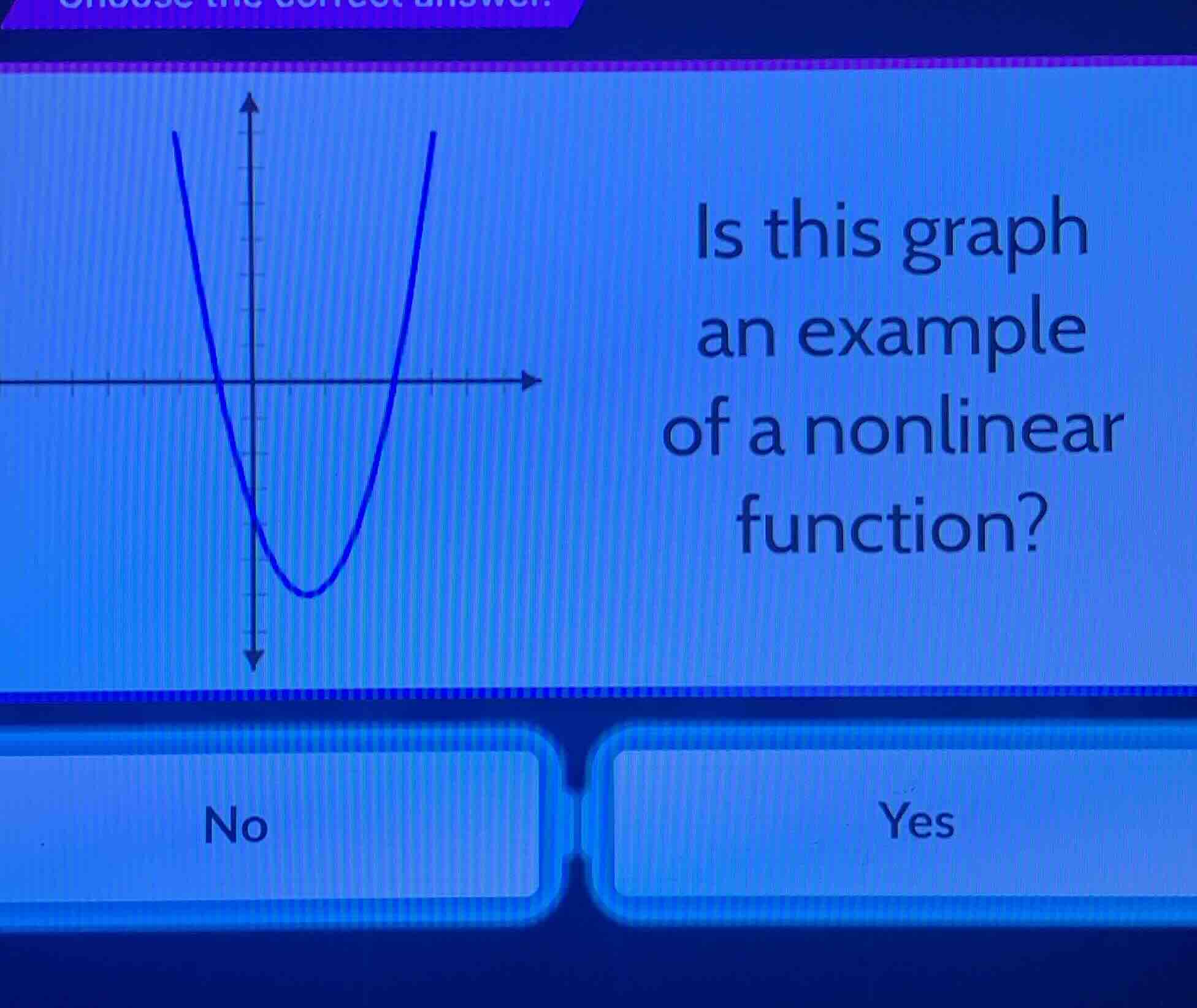 is this graph an example of a nonlinear function? no yes