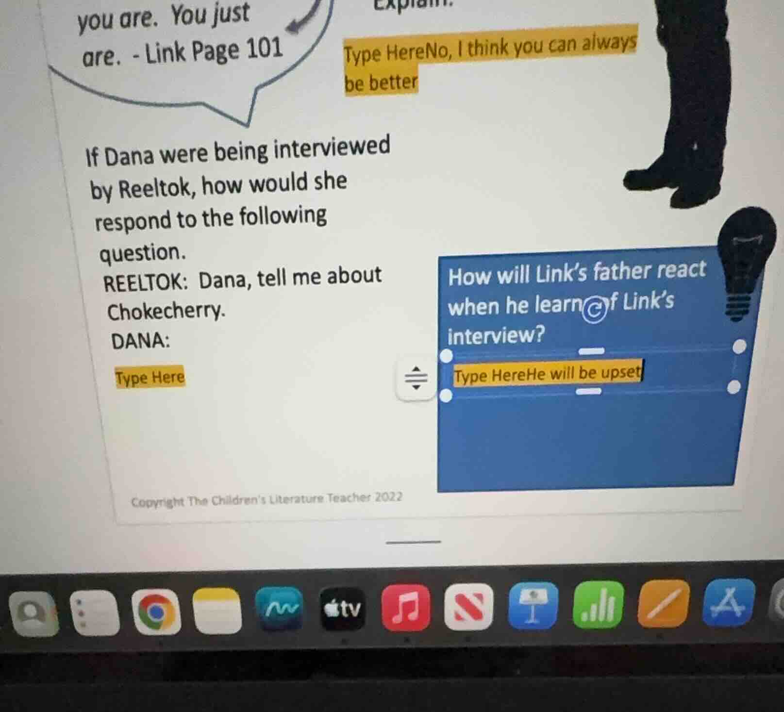 if dana were being interviewed by reeltok, how would she respond to the…