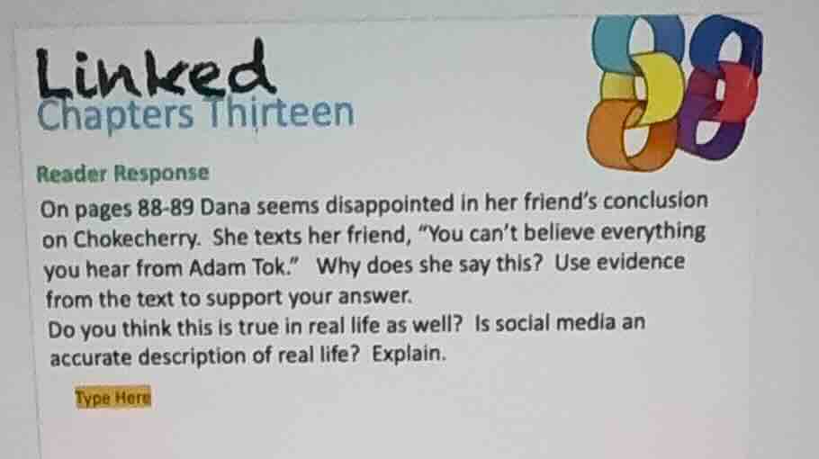linked chapters thirteen reader response on pages 88-89 dana seems disa…