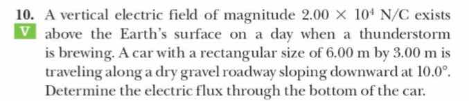 10. a vertical electric field of magnitude \\(2.00 \\times 10^4\\text{ …