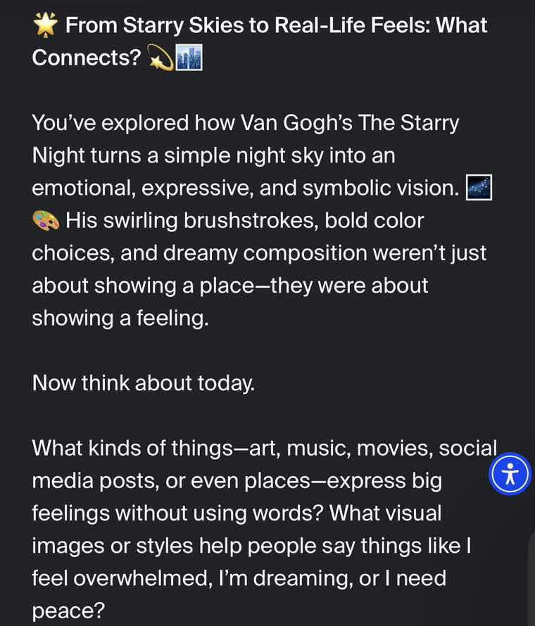 from starry skies to real-life feels: what connects? youve explored how…