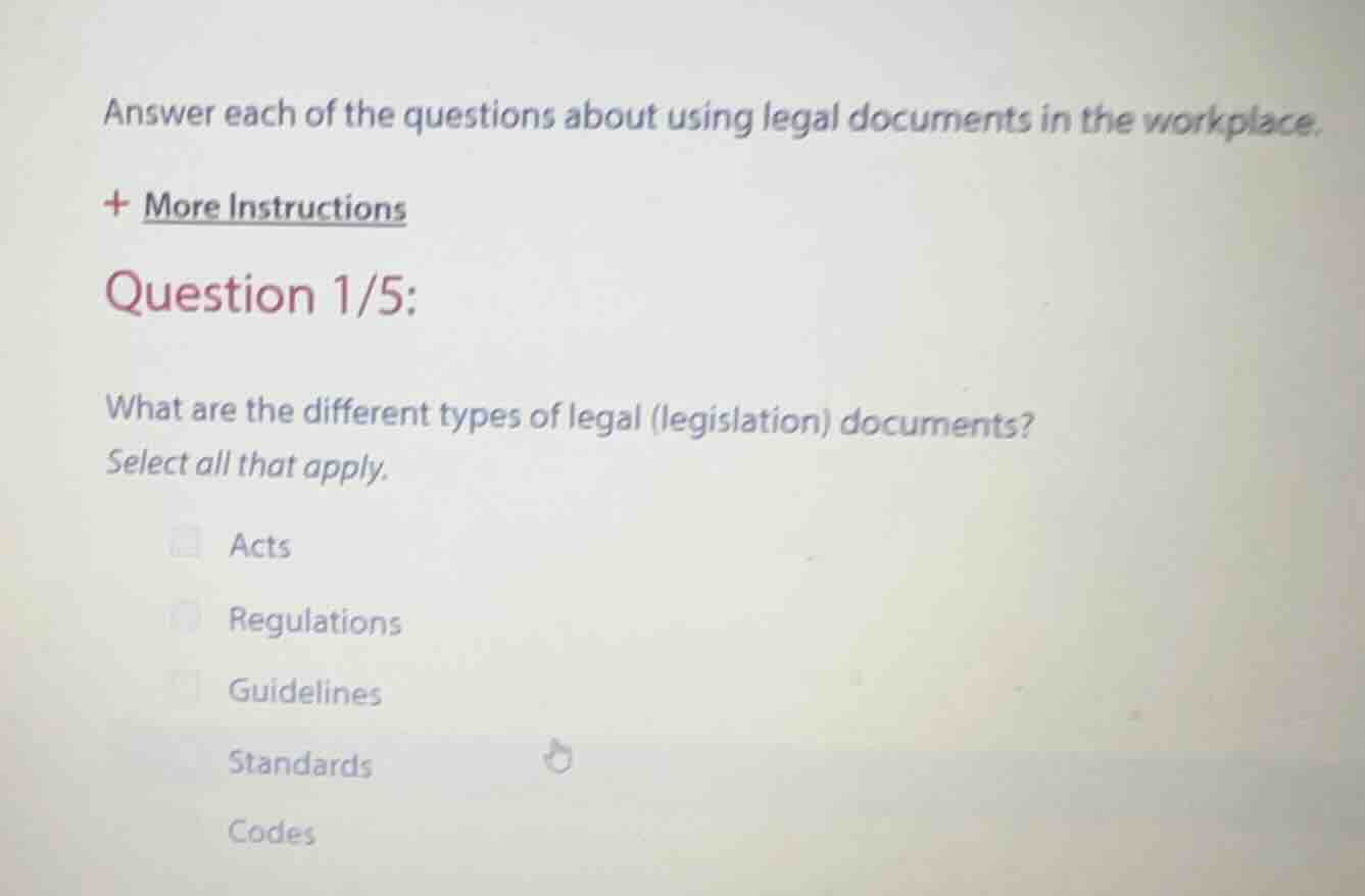 answer each of the questions about using legal documents in the workpla…