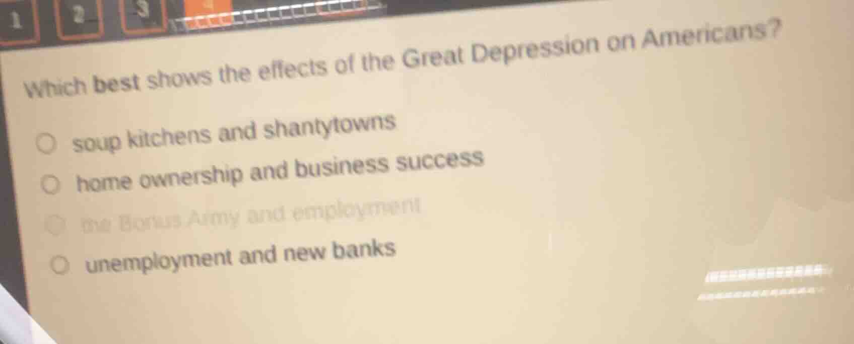 which best shows the effects of the great depression on americans? soup…