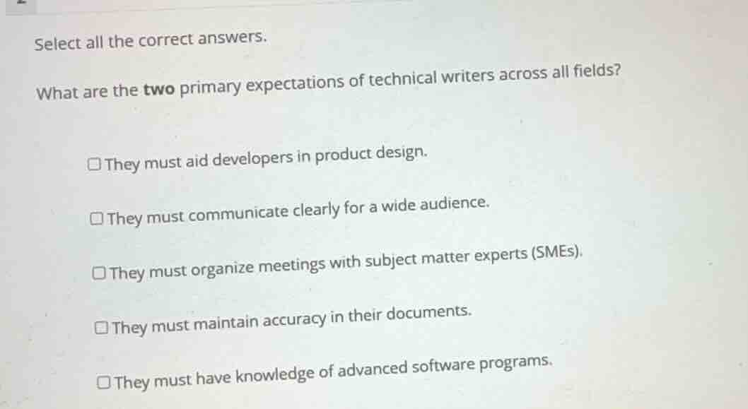 select all the correct answers. what are the two primary expectations o…