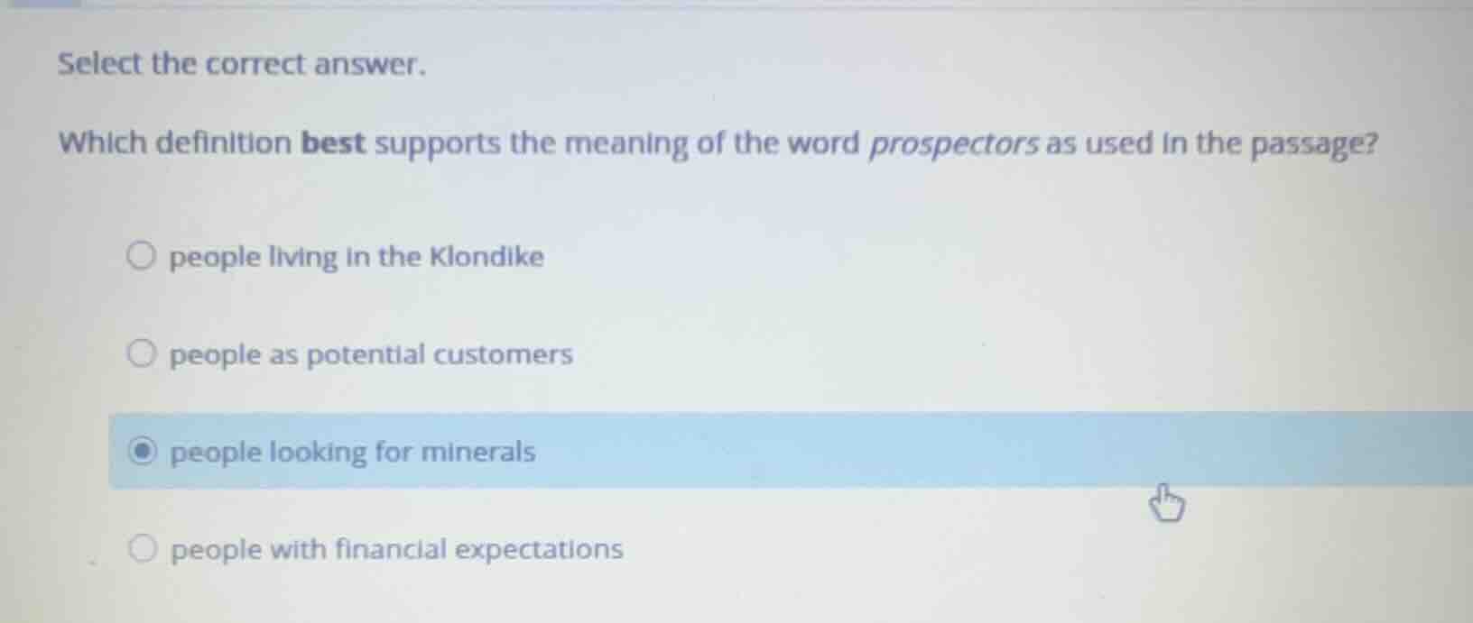 select the correct answer. which definition best supports the meaning o…