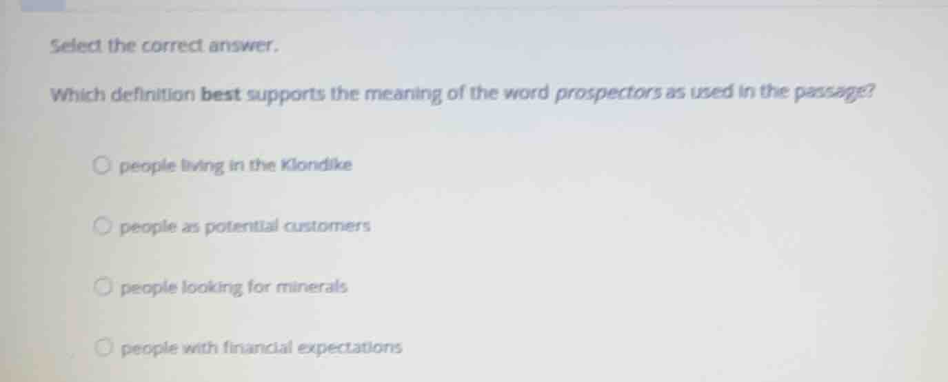 select the correct answer. which definition best supports the meaning o…