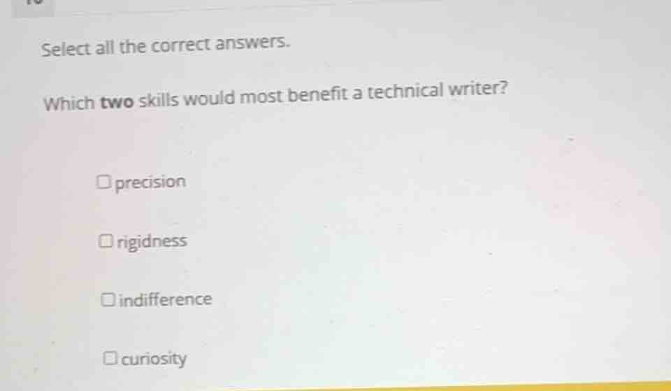 select all the correct answers. which two skills would most benefit a t…