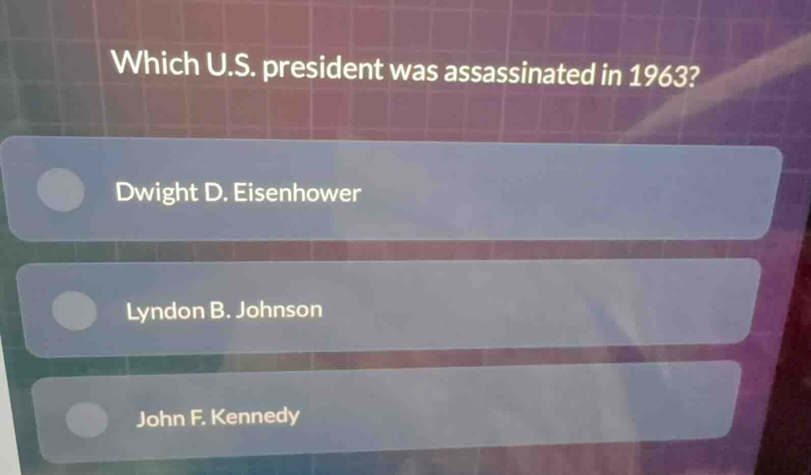 which u.s. president was assassinated in 1963? dwight d. eisenhower lyn…