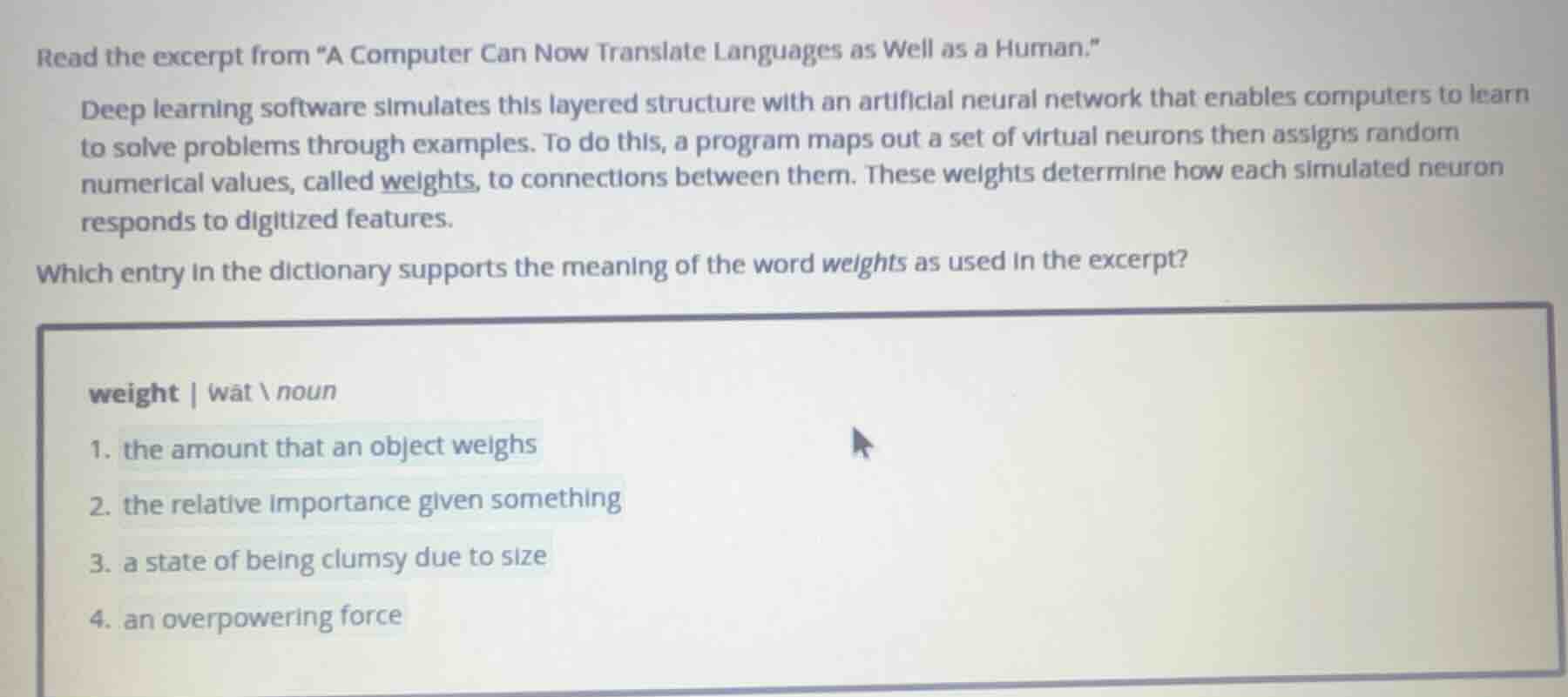 read the excerpt from \a computer can now translate languages as well a…