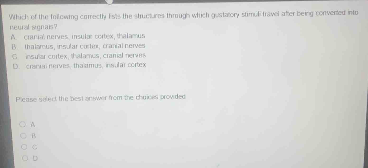 which of the following correctly lists the structures through which gus…