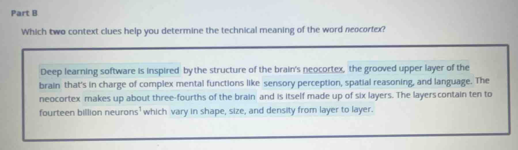part b which two context clues help you determine the technical meaning…