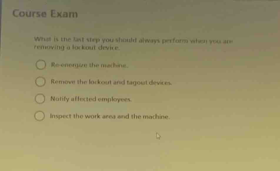 course exam what is the last step you should always perform when you ar…
