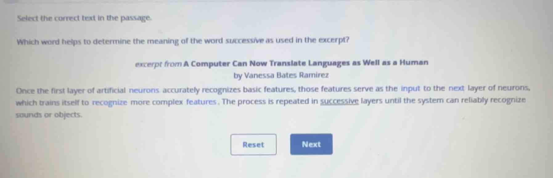 select the correct text in the passage. which word helps to determine t…