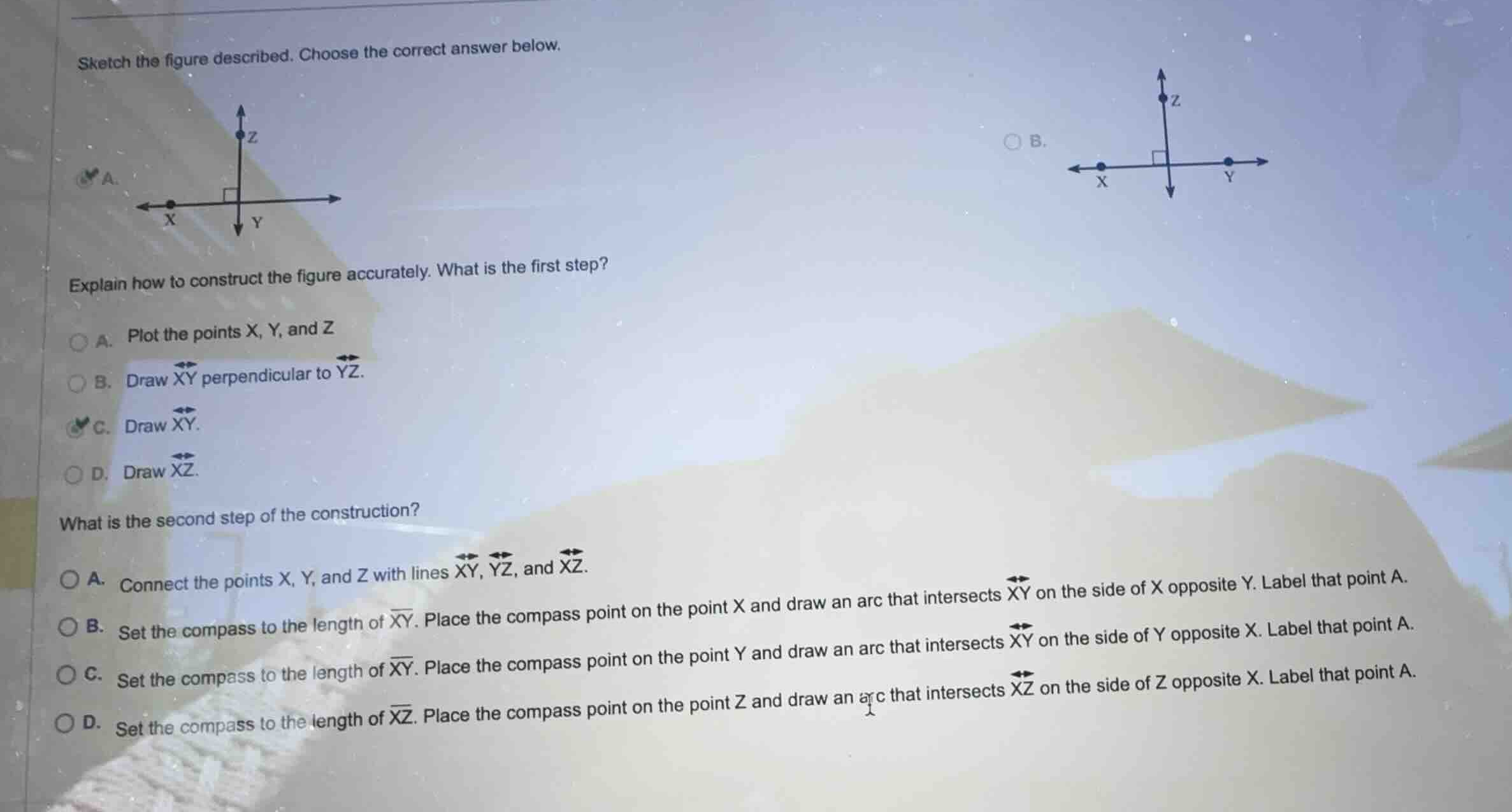 sketch the figure described. choose the correct answer below. explain h…