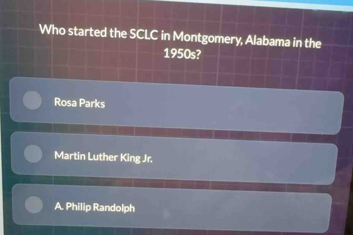 who started the sclc in montgomery, alabama in the 1950s? - rosa parks …