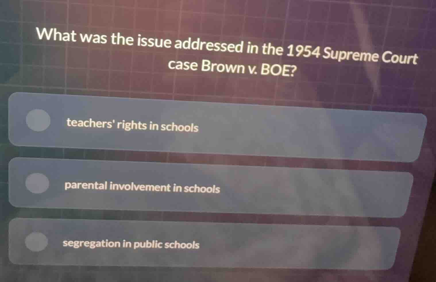 what was the issue addressed in the 1954 supreme court case brown v. bo…
