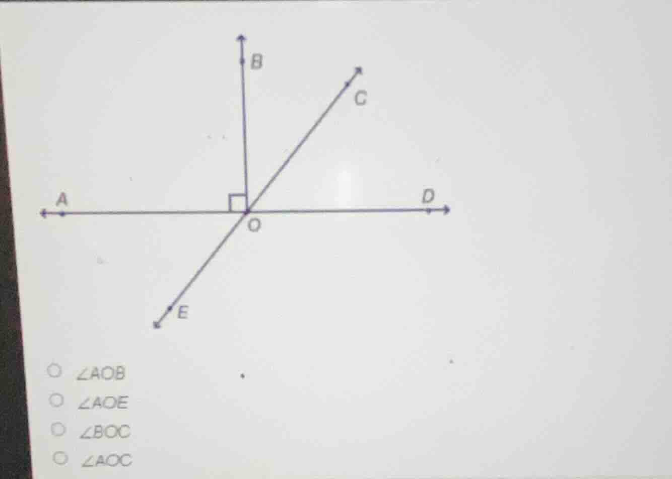 \\begin{aligned} &\\bigcirc \\quad \\angle aob \\\\ &\\bigcirc \\quad \…
