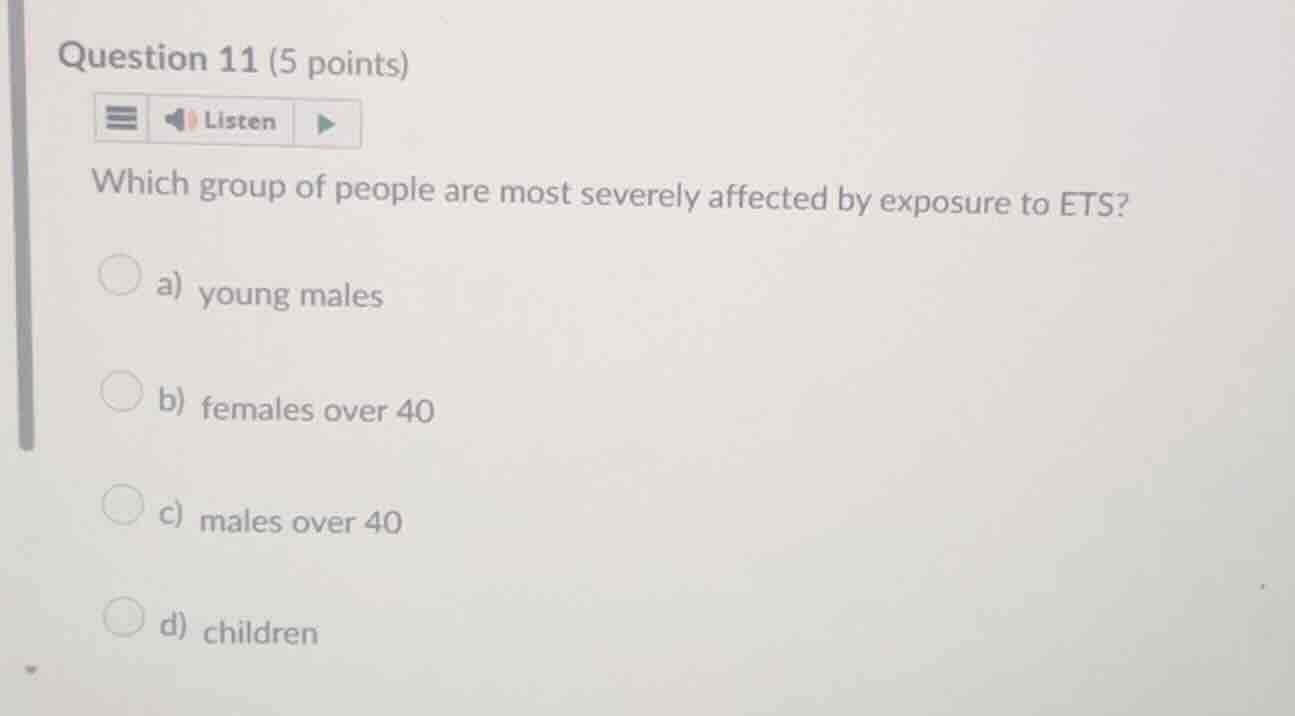 question 11 (5 points) which group of people are most severely affected…