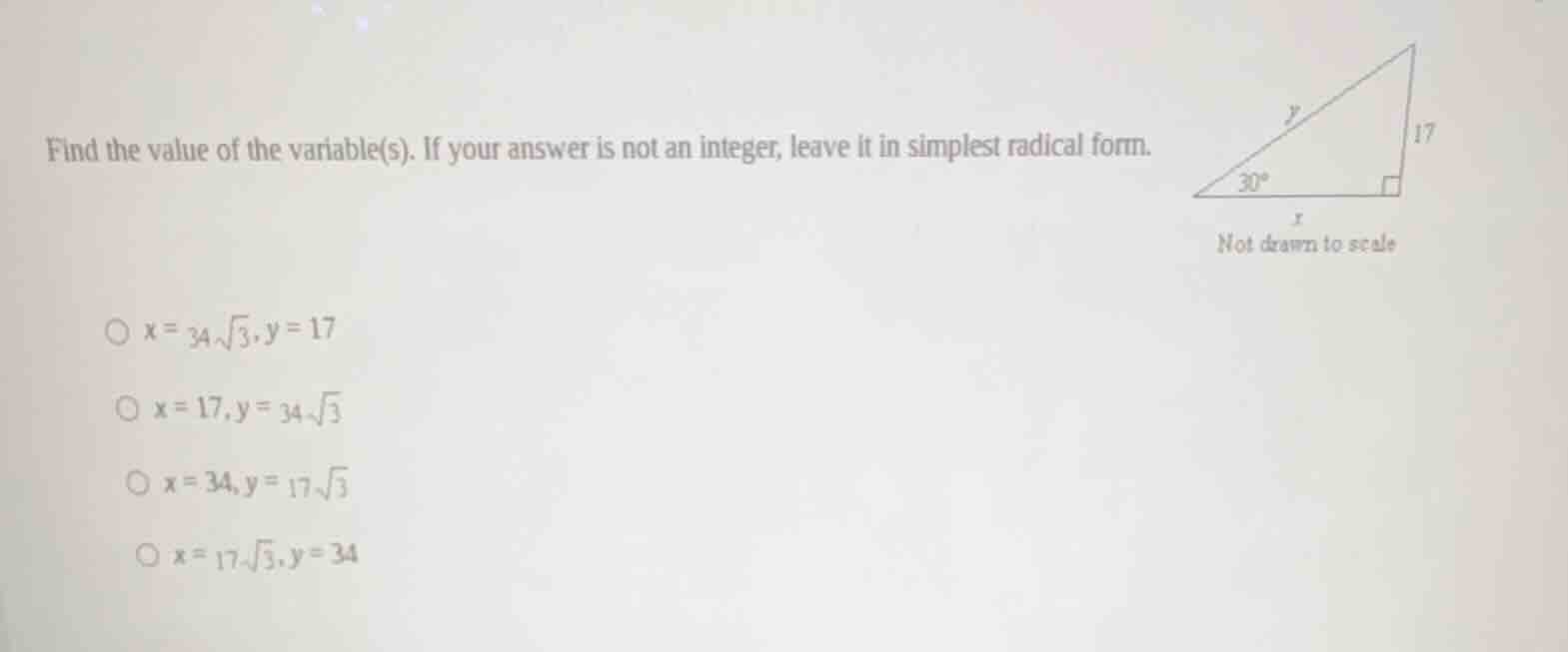 find the value of the variable(s). if your answer is not an integer, le…