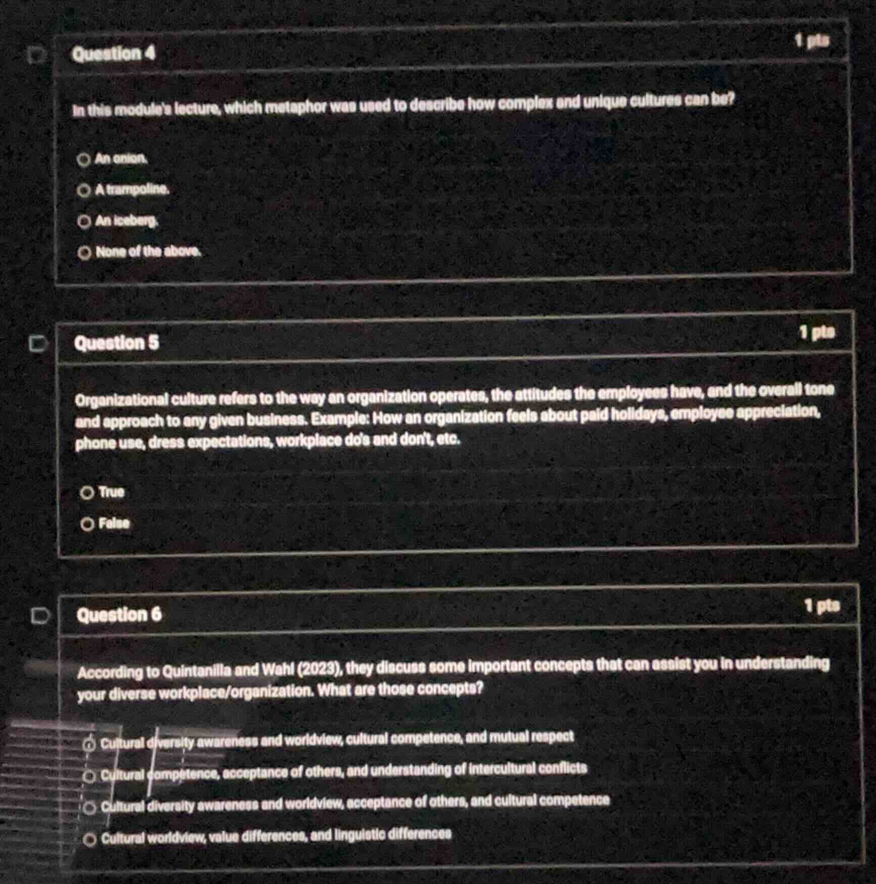 question 4 in this modules lecture, which metaphor was used to describe…