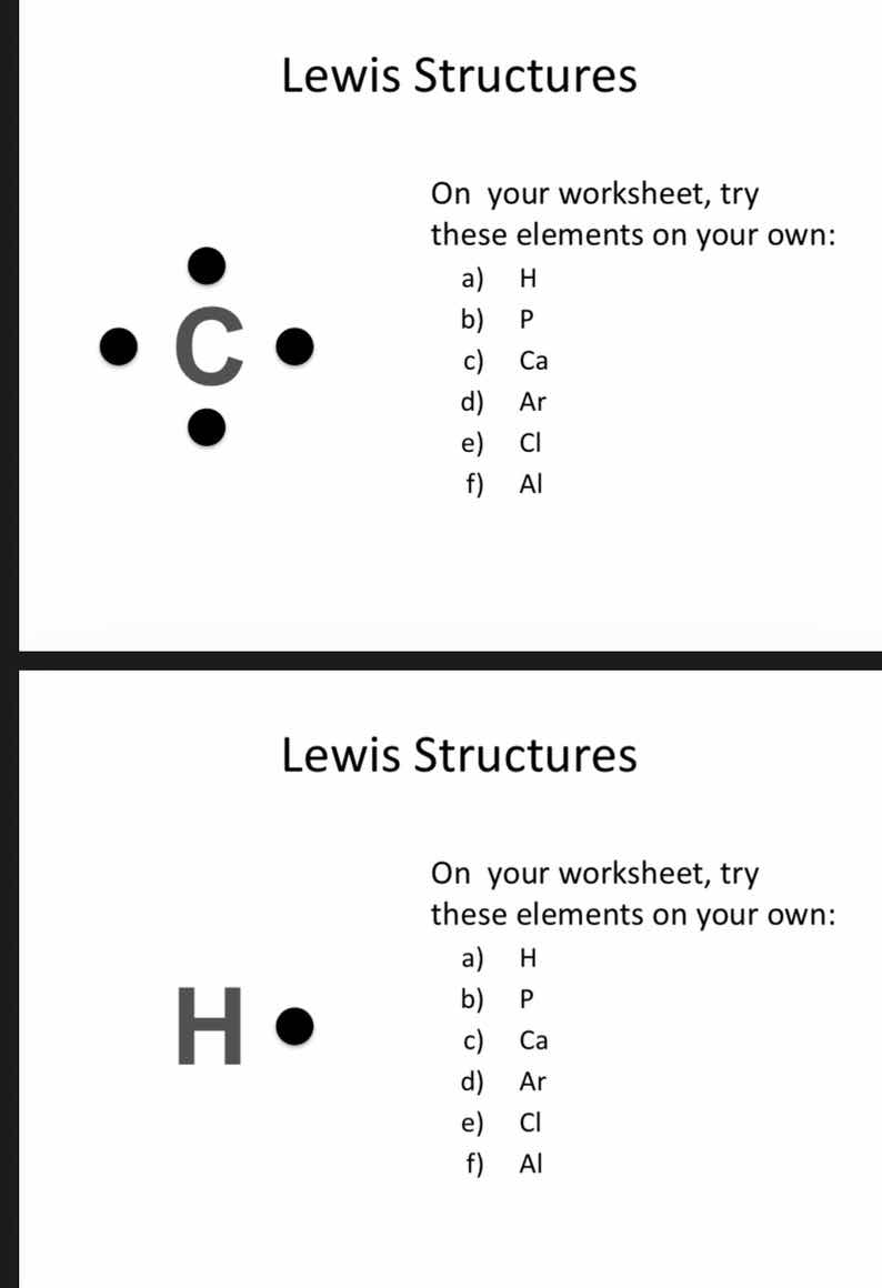 lewis structures on your worksheet, try these elements on your own: a) …