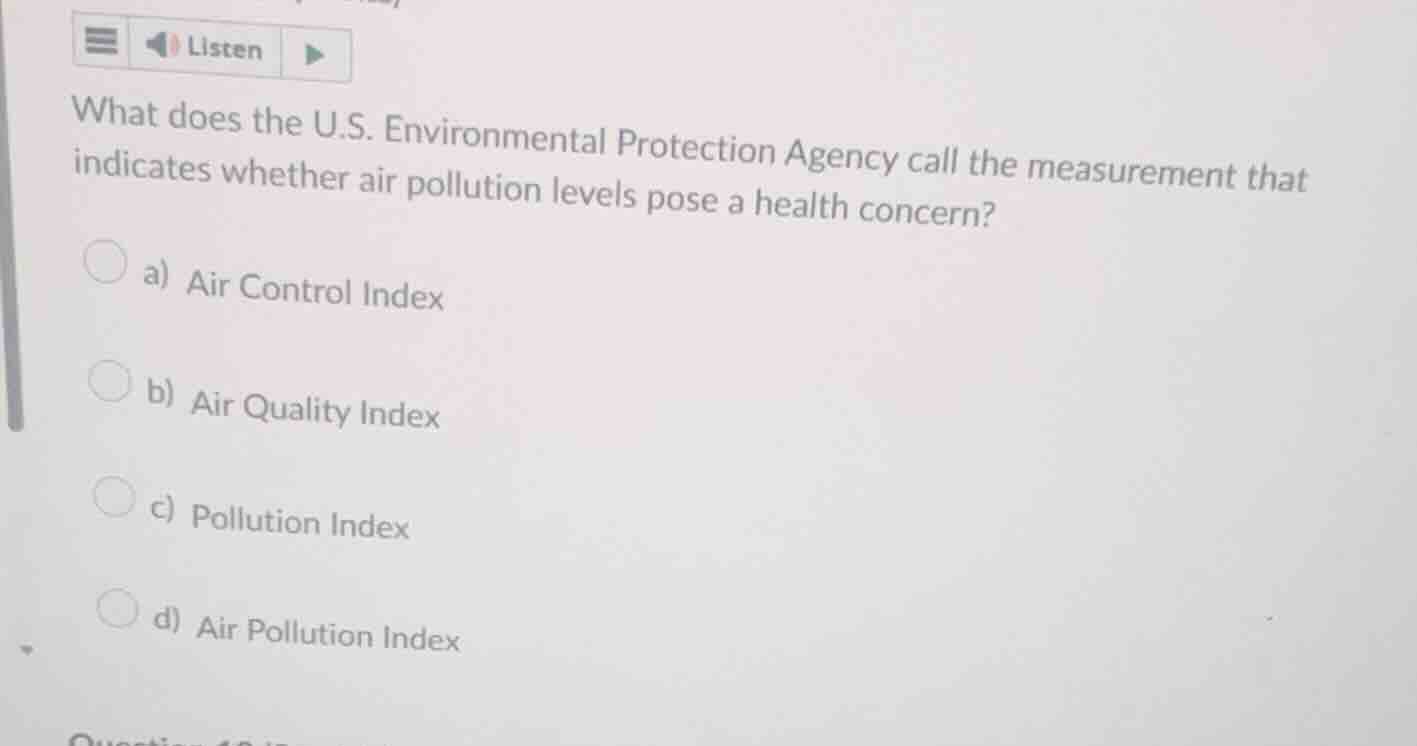 what does the u.s. environmental protection agency call the measurement…