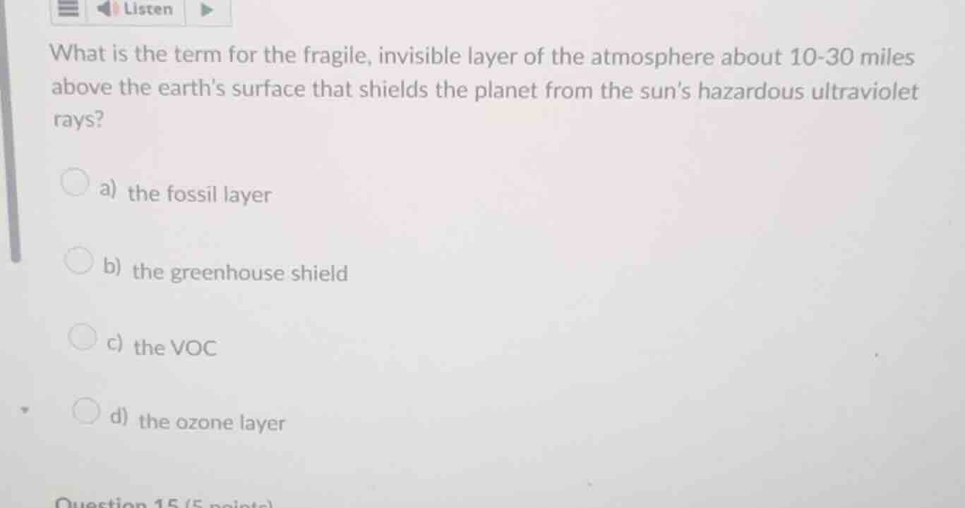 what is the term for the fragile, invisible layer of the atmosphere abo…