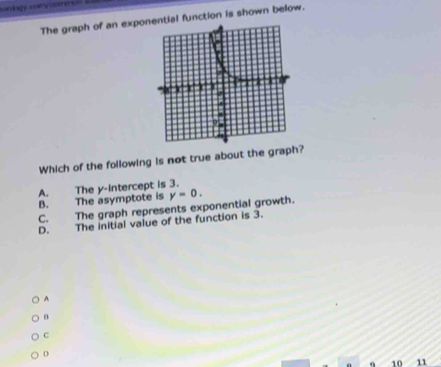 the graph of an exponential function is shown below. which of the follo…