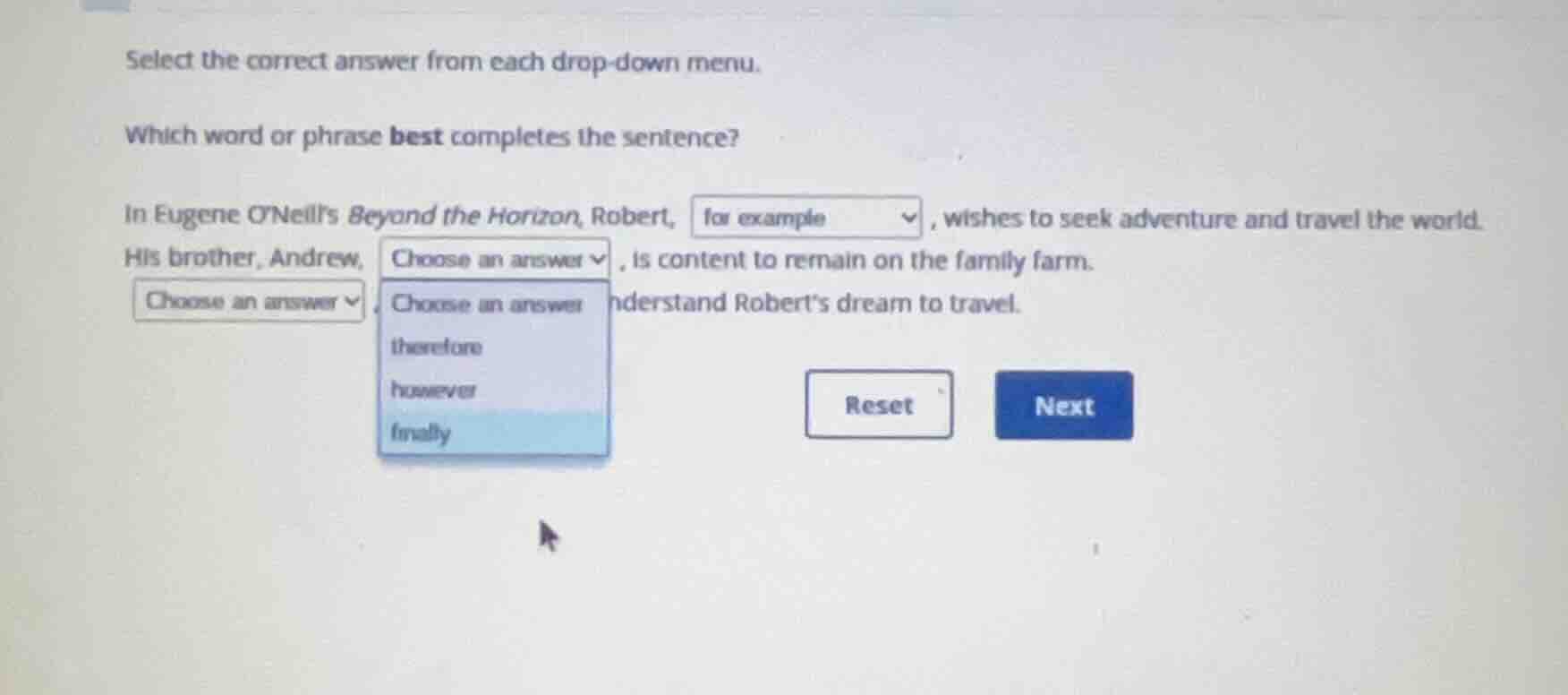 select the correct answer from each drop-down menu. which word or phras…